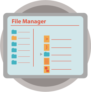 simplified screenshot of the filemanager within the cPanel interface